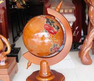 精致工艺与艺术融合 33实木地球仪装饰摆件
