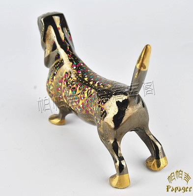 巴基斯坦手工铜雕 一尊6寸旺财狗的艺术与商机